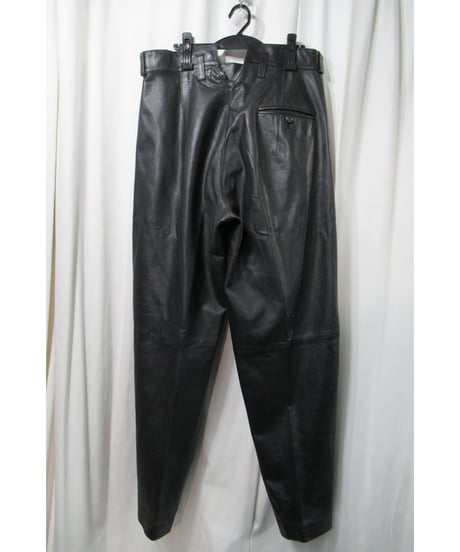 97aw yohji yamamoto pour homme vintage レザー テーパードパンツ（HI-P29-700）