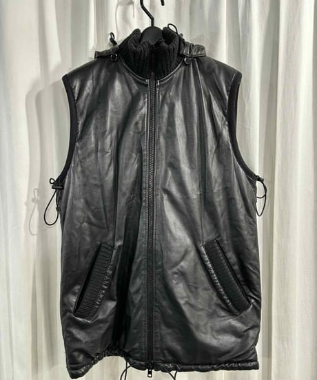 Y-3 yohji yamamoto フード付き羊革ベスト（3-V-215xxx）