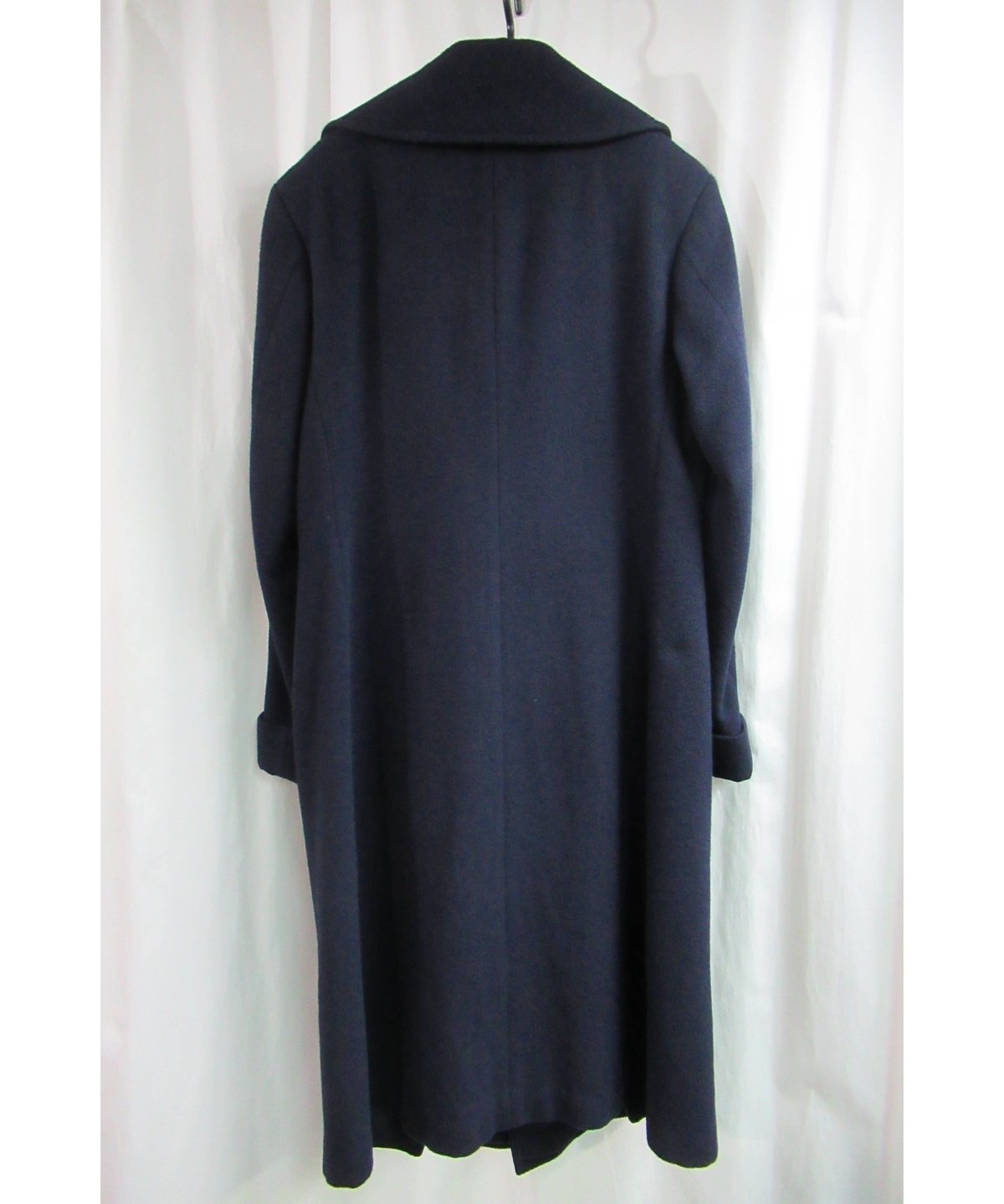13aw yohji yamamoto pour homme 紺 へちま襟ロングコート HQ-