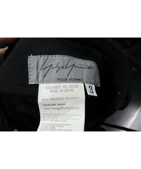 2003ss yohji yamamoto pour homme ロゴ入り ゼッケン テーパードパンツ　HQ-P51-930