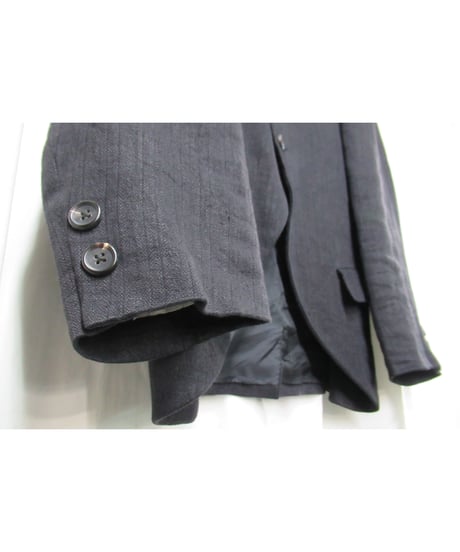 80’s yohji yamamoto pour homme vintage 燕尾 ショールカラーデザイン 麻 ジャケット（HJ-21）
