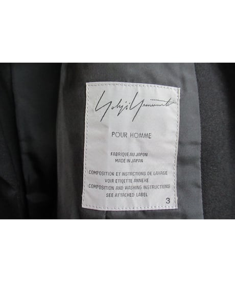 09aw yohji yamamoto pour homme 黒 デザイン切替えジャケット HV-J35-103