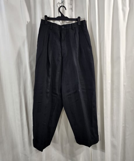 93AW yohji yamamoto femme 黒 ストライプワイドパンツ （FP-P01-131)