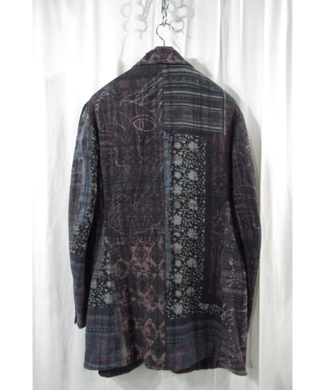 20aw yohji yamamoto pour homme コットン 総柄デザインジャケット（HR-J52-052）
