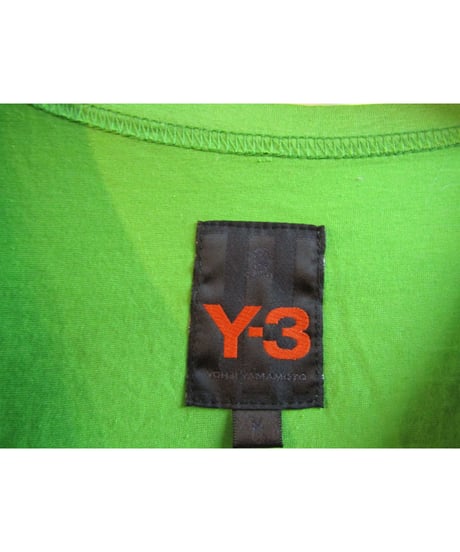 Y-3 yohji yamamoto 黄緑 ロゴプリントデザインTシャツ 3T-2