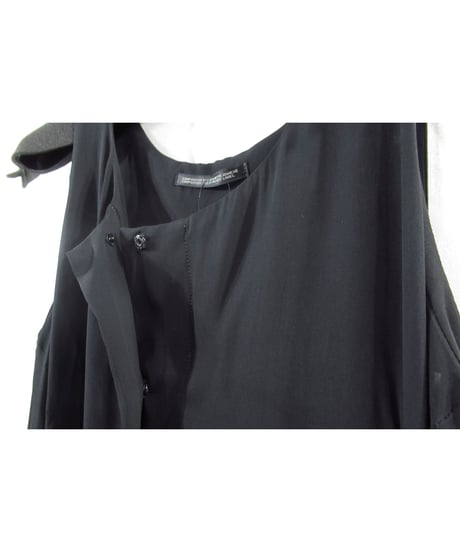 97ss yohji yamamoto femme vintage スリットプリーツデザイン ロングワンピース（FU-D02-201）