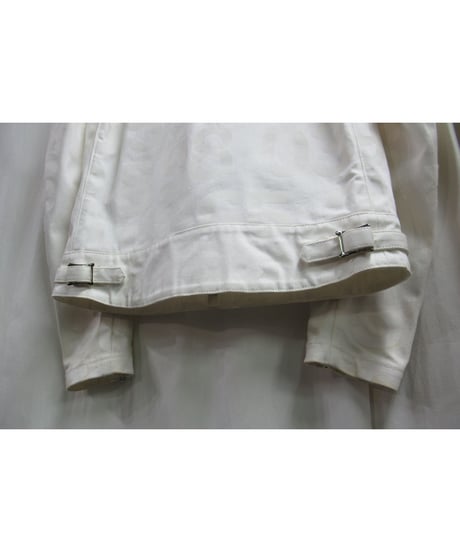 レア AD2002 初期 JUNYA WATANABE MAN×ルイスレザーLewis Leathers 白数字プリントライダースコットン素材ブルゾン（WI-J036）