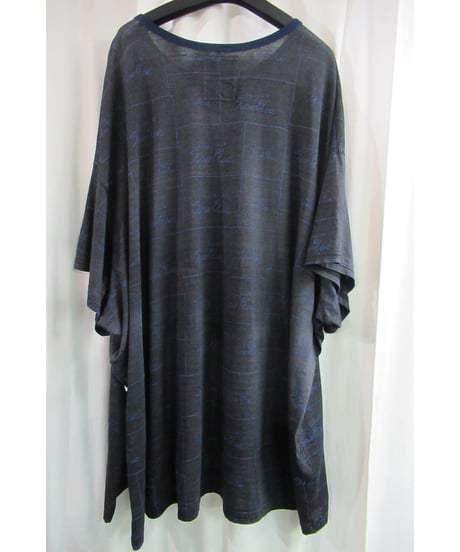 17aw yohji yamamoto Super Blue グレー インディゴ染め プリントカットソー NK-T83-095