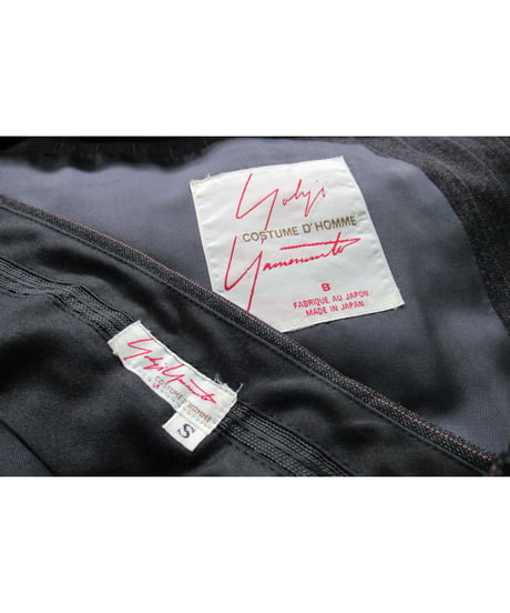 90's yohji yamamoto COSTUME D'HOMME グレー ダブル 変わりボタンセットアップ（HV-X04-190）