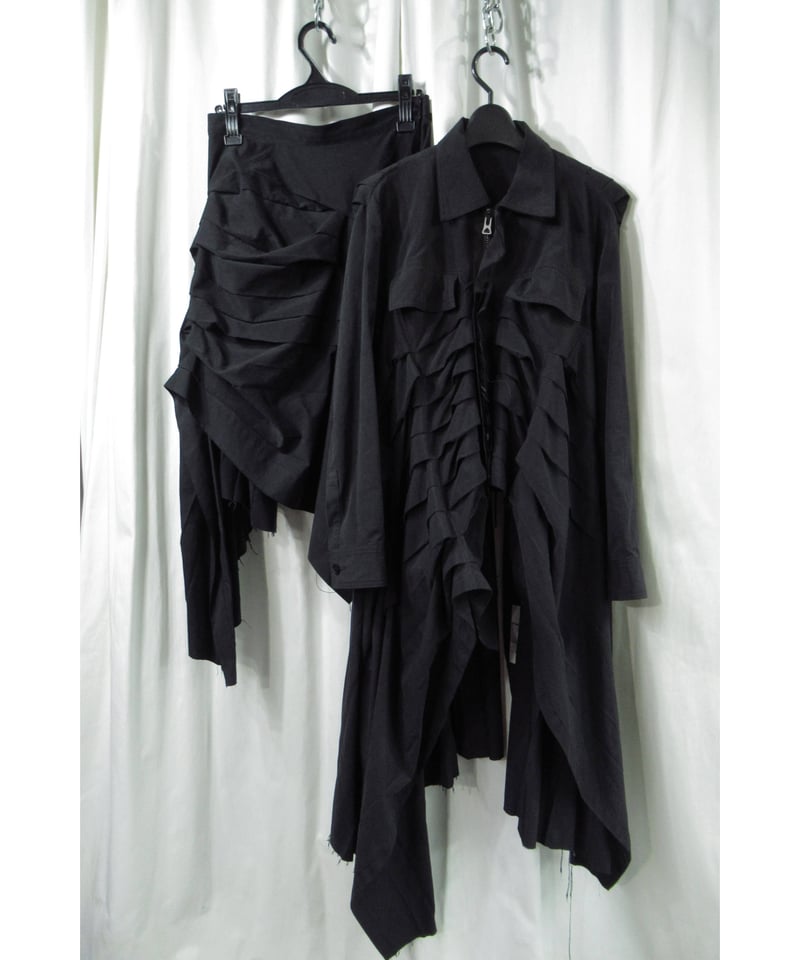 17aw yohji yamamoto femme プリーツデザイン アシメトリーセットアップ