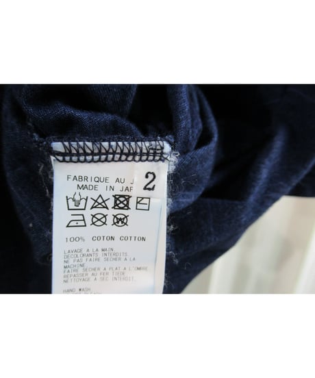17aw yohji yamamoto Super Blue 青 インディゴ染め プリントカットソー NK-T83-095