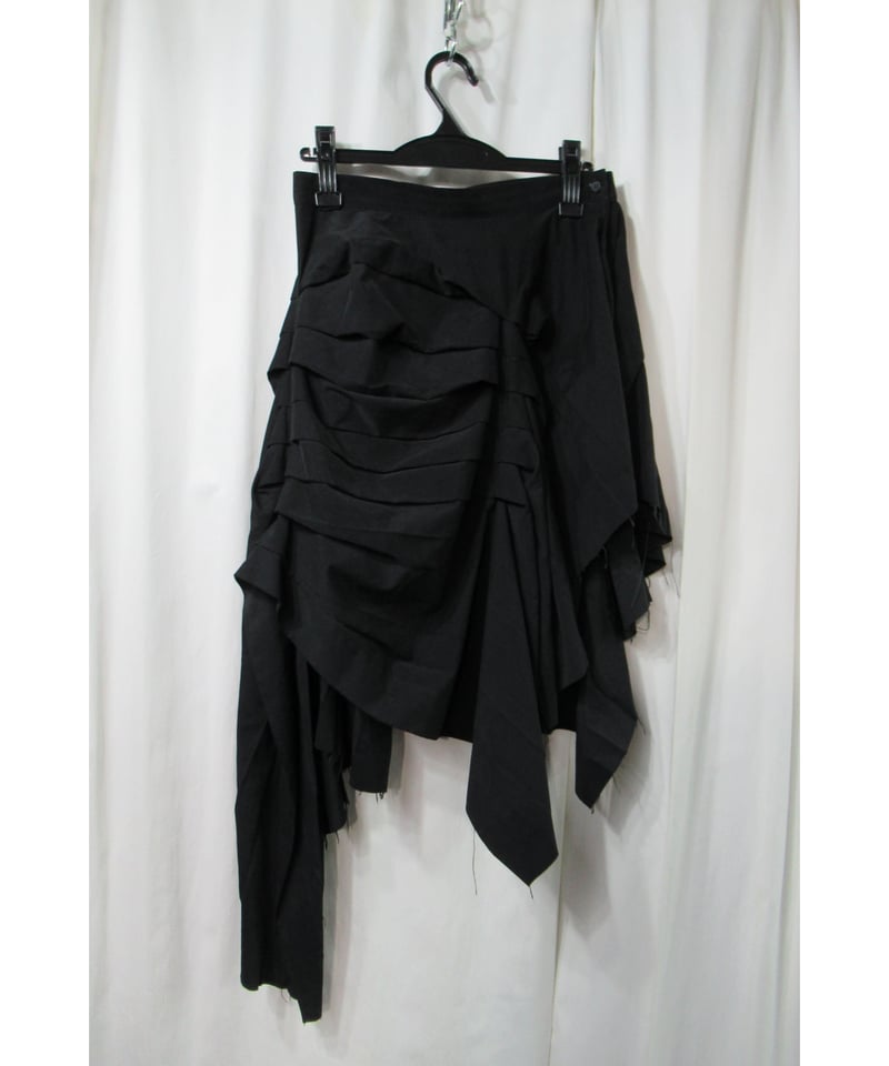 17aw yohji yamamoto femme プリーツデザイン アシメトリー巻きスカート