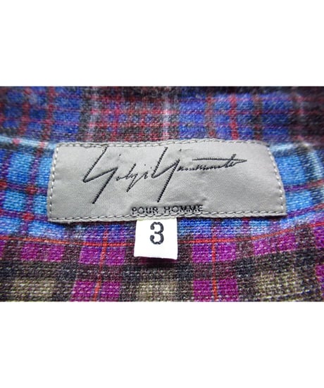16aw yohji yamamoto pour homme パッチワークプリントデザイン ロングブラウス（HR-B41-161）