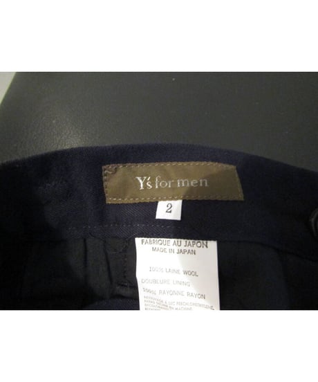Y's for men yohji yamamoto 紺 ２タックテーパードパンツ MN-P03-100