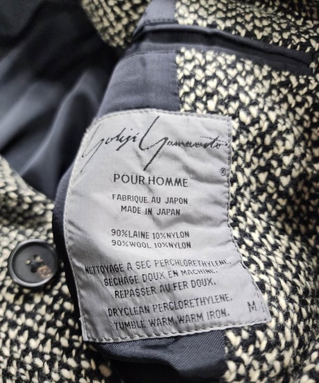 1990aw yohji yamamoto pour homme ツイード5釦 ジャケット (yj-004)