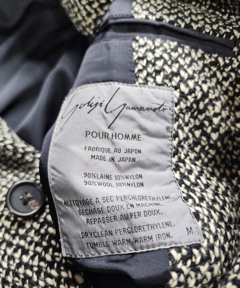 1990aw yohji yamamoto pour homme ツイード5釦 ジャケット (