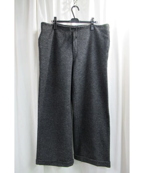 98aw yohji yamamoto pour homme vintage グレー シンプルワイドパンツ（HY-T58-980）