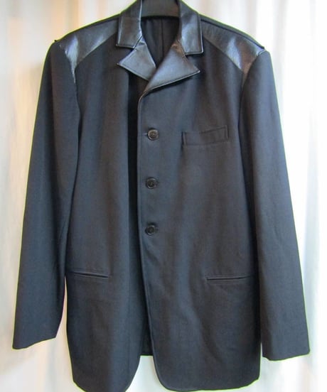 96aw yohji yamamoto pour homme vintage レザー切替デザインジャケット HG-J99-806
