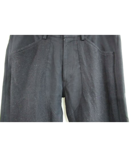 Y's for men yohji yamamoto 黒 異素材切り替えデザインパンツ MN-P14-814
