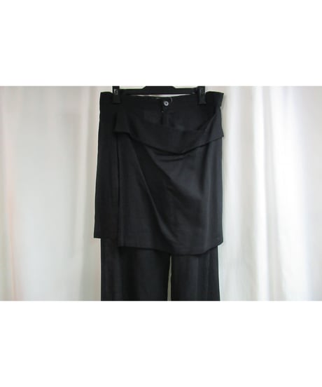 新品 14ss yohji yamamoto +noir 巻きスカートデザインパンツ NG-P08-002