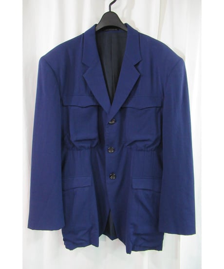 レア 87aw yohji yamamoto pour homme vintage 紺 いせポケットデザインジャケット HJ-38