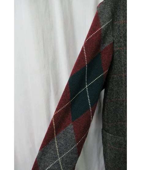 AD1996 COMME des GARCONS HOMME PLUS アーガイル袖切り替えデザインジャケット PJ-04062L
