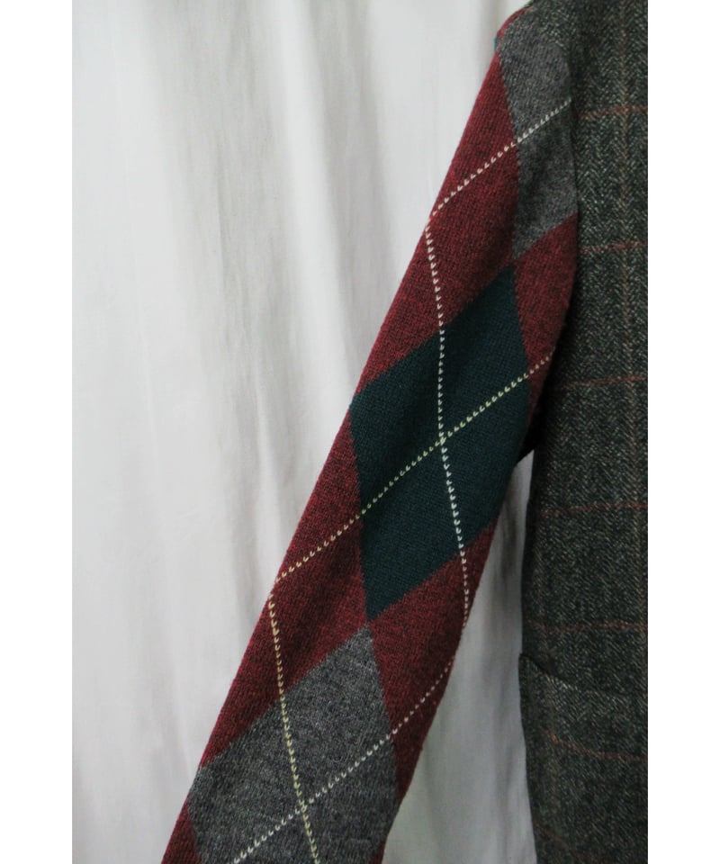AD1996 COMME des GARCONS HOMME PLUS アーガイル袖切り替えデ AD1996 COMME des GARCONS HOMME PLUS アーガイル袖切り替えデ