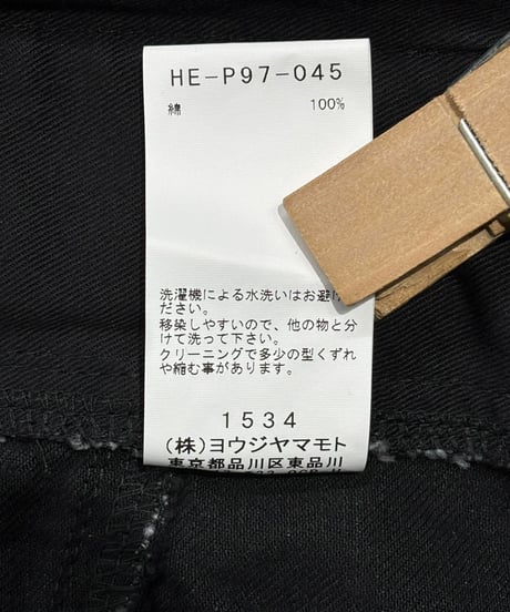 未使用 BLACK Scandal yohji yamamoto ワークパンツ（HE-P97-045）