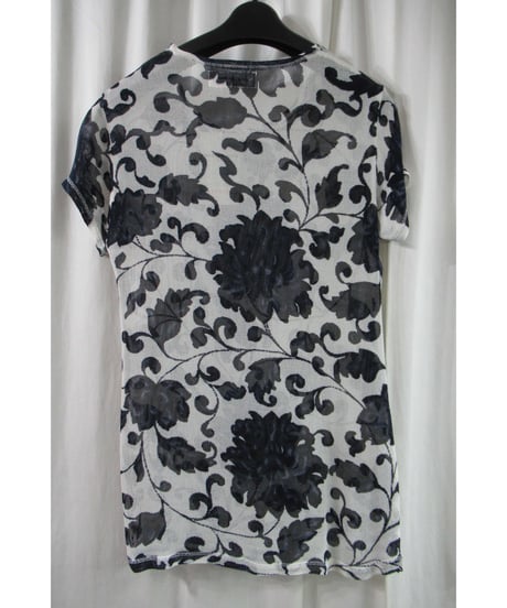 90's yohji yamamoto femme vintage フラワーデザイン半袖ニットカットソー FC-3