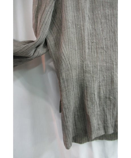 80's COMME des GARCONS HOMME PLUS vintage ベージュ 麻 ストライプジャケット XJ-09009S