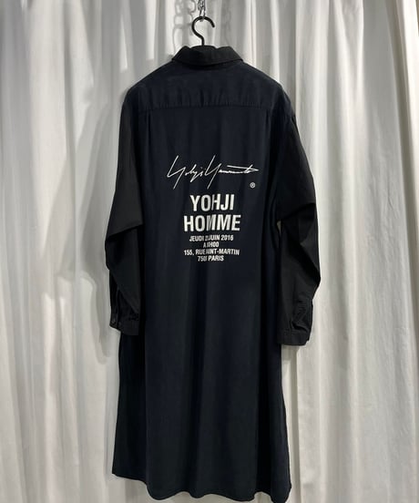 2018SS yohji yamamoto pour homme バックプリントロングブラウス（HW-B08-212）