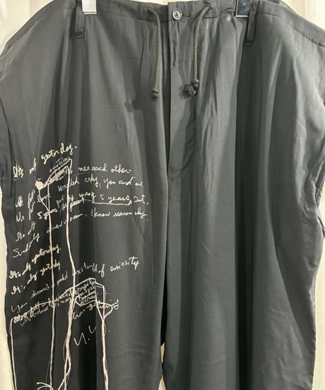 2019SS yohji yamamoto pour homme 刺繡ワイドパンツ（HH-P59-281）