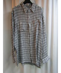 Y's for men yohji yamamoto シャーリング加工チェックブラウス MI-B08-201