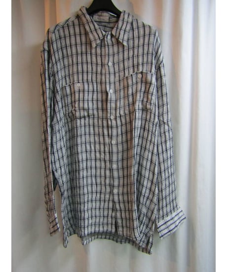 Y's for men yohji yamamoto シャーリング加工チェックブラウス MI-B08-201