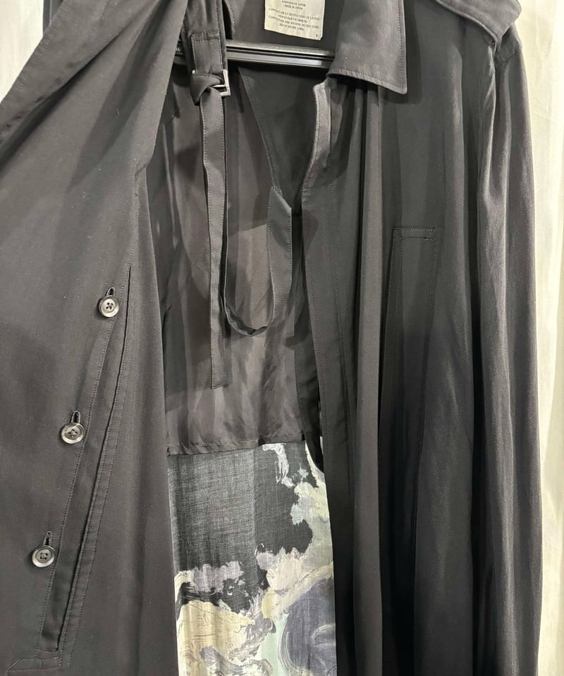2019SS yohji yamamoto pour homme プリント レーヨンマント（H
