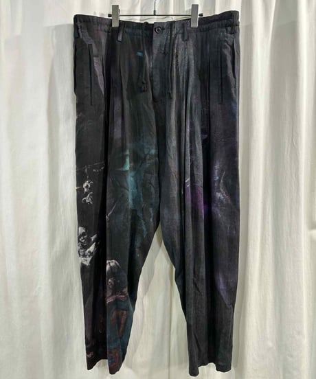 2024SS yohji yamamoto pour homme プリントワイドパンツ（HS-P41-816）
