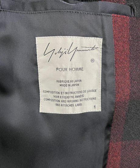 2020AW yohji yamamoto pour homme 女優・漢字柄スタンドカラーコート（HR-C12-126）