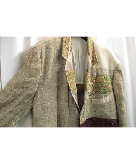 レア 94ss yohji yamamoto pour homme vintage SAMPLE 素材切替えデザインジャケット（J08-909-1M）