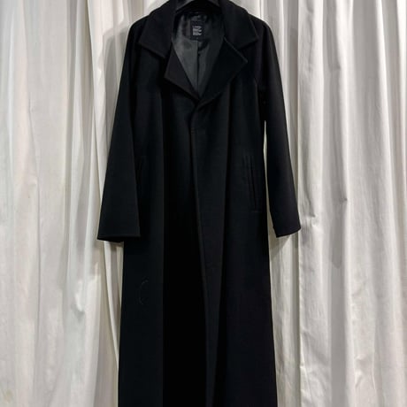 LIMI feu リミフゥ 2019SS ナイロン ロングトレンチコート リミ フゥの冬アウター、ふっくらウールのブラックトレンチコートやMA