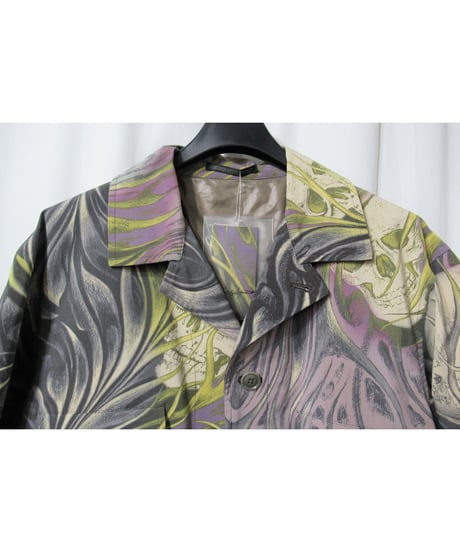 17aw yohji yamamoto pour homme スカルプリントデザイン ロングドレスコート（HK-D03-905）