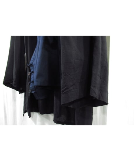17ss yohji yamamoto pour homme 素材 カラー切替え デザインブラウス（HD-B19-804）