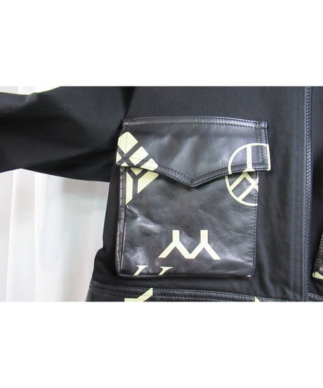 レア 新品未使用 07aw yohji yamamoto femme 黒 レザーモノグラムー燕尾ジャケット FX-J09-790