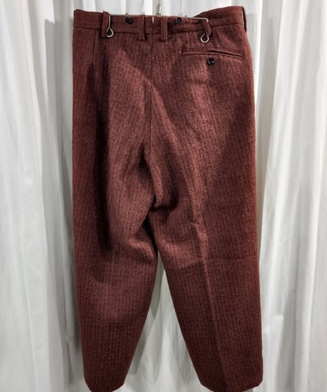 1995aw yohji yamamoto pour homme サスペンダー釦付きツイードストライプパンツ  (HE-P06-103)
