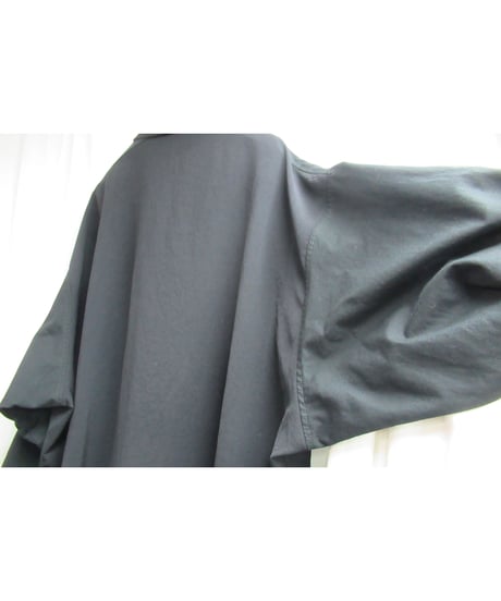 18ss yohji yamamoto POUR HOMME スリーブ＆アーム切替えデザインロングブラウス（HW-B24-809）