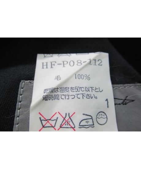 1996SS yohji yamamoto pour homme vintage ウエスト紐 紺 ワイドテーパードパンツ（HF-P08-112）