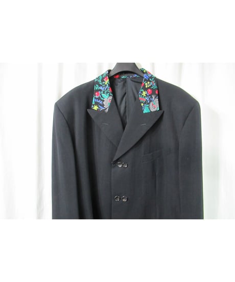 激レア AD1988 COMME des GARCONS HOMME PLUS 花襟 ダブルボタンデザインジャケット PP-05008S