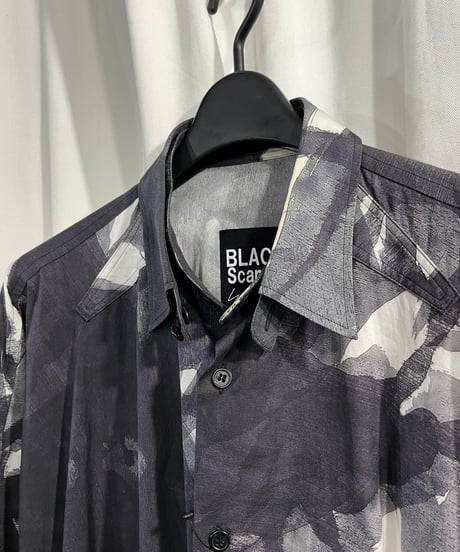 2019SS BLACK Scandal yohji yamamoto プリントデザインロングブラウス（NH-B29-041））