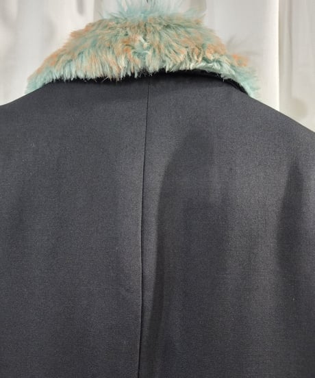 1996aw yohji yamamoto femme M's collection vintage 黒 ファー付きジャケット  （FG-J03-106）
