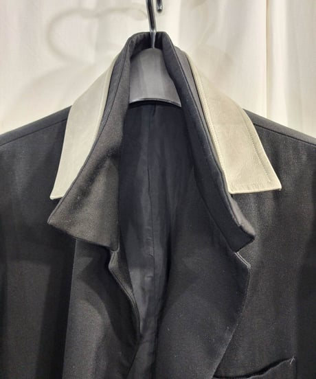 2017aw yohji yamamoto pour homme レザー襟デザインジャケット (HK-J24-108)