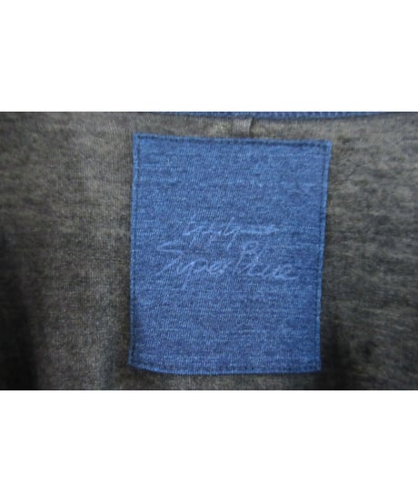 17aw yohji yamamoto Super Blue グレー インディゴ染め プリントカットソー NK-T83-095